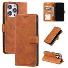 For iPhone 13 Pro Skin Feel Anti-theft Brush Horizontal Flip Leather Phone Case For iPhone13 Pro(Brown) - 1