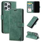 For iPhone 13 Pro Skin Feel Anti-theft Brush Horizontal Flip Leather Phone Case For iPhone13 Pro(Green) - 1