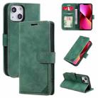 For iPhone 13 Skin Feel Anti-theft Brush Horizontal Flip Leather Phone Case For iPhone13(Green) - 1