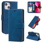 For iPhone 13 Skin Feel Anti-theft Brush Horizontal Flip Leather Phone Case For iPhone13(Blue) - 1