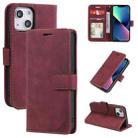 For iPhone 13 mini Skin Feel Anti-theft Brush Horizontal Flip Leather Phone Case For iPhone13 mini(Red) - 1