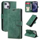 For iPhone 12 mini Skin Feel Anti-theft Brush Horizontal Flip Leather Phone Case (Green) - 1