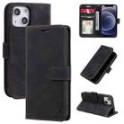 For iPhone 12 mini Skin Feel Anti-theft Brush Horizontal Flip Leather Phone Case (Black) - 1