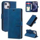 For iPhone 12 mini Skin Feel Anti-theft Brush Horizontal Flip Leather Phone Case (Blue) - 1