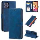 Skin Feel Anti-theft Brush Horizontal Flip Leather Phone Case For iPhone 11(Blue) - 1
