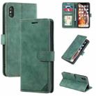 For iPhone XS Max Skin Feel Anti-theft Brush Horizontal Flip Leather Phone Case(Green) - 1