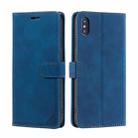 For iPhone XS Max Skin Feel Anti-theft Brush Horizontal Flip Leather Phone Case(Blue) - 2