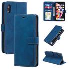 For iPhone XR Skin Feel Anti-theft Brush Horizontal Flip Leather Phone Case(Blue) - 1