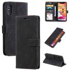 For iPhone X / XS Skin Feel Anti-theft Brush Horizontal Flip Leather Phone Case(Black) - 1