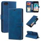 For iPhone SE 2022 / SE 2020 / 8 / 7 Skin Feel Anti-theft Brush Horizontal Flip Leather Phone Case(Blue) - 1