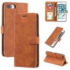 Skin Feel Anti-theft Brush Horizontal Flip Leather Phone Case For iPhone 8 Plus & 7 Plus(Brown) - 1
