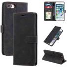 Skin Feel Anti-theft Brush Horizontal Flip Leather Phone Case For iPhone 8 Plus & 7 Plus(Black) - 1