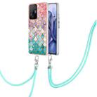 For Xiaomi Redmi 10 Electroplating IMD TPU Phone Case with Lanyard(Colorful Scales) - 1