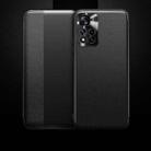 For Xiaomi Redmi Note 11 Pro Magnetic Side Window View Shockproof Horizontal Flip Leather Phone Case(Black) - 1