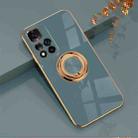 For Xiaomi Redmi Note 11 5G 6D Electroplating Full Coverage Silicone Phone Case with Magnetic Ring Holder(Grandma Ash) - 1