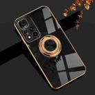 For Xiaomi Redmi Note 11 5G 6D Electroplating Full Coverage Silicone Phone Case with Magnetic Ring Holder(Black) - 1