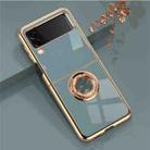 For Samsung Galaxy Z Flip3 5G 6D Electroplating Full Coverage Silicone Phone Protective Case with Magnetic Ring Holder(Grandma Ash) - 1