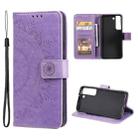 For Samsung Galaxy S22+ 5G Totem Flower Embossed Horizontal Flip Phone Leather Case with Holder & Card Slots & Wallet(Purple) - 1