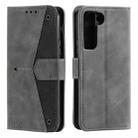 For Samsung Galaxy S22+ 5G Stitching Calf Texture Horizontal Flip Phone  Leather Case with Holder & Card Slots & Wallet(Grey) - 1