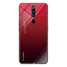 For OPPO F11 Pro Gradient Color Glass Case(Red) - 1