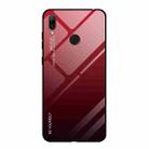 For Huawei Y7 (2019) / / Y7 Prime (2019) Gradient Color Glass Case(Red) - 1