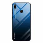 For Huawei Y7 (2019) / / Y7 Prime (2019) Gradient Color Glass Case(Blue) - 1