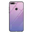 For Huawei Honor 7C / Enjoy 8 / Y7 (2018) Gradient Color Glass Case(Light Purple) - 1