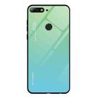 For Huawei Honor 7C / Enjoy 8 / Y7 (2018) Gradient Color Glass Case(Sky Blue) - 1