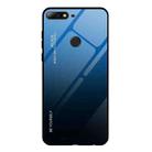 For Huawei Honor 7C / Enjoy 8 / Y7 (2018) Gradient Color Glass Case(Blue) - 1