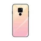 For Huawei Mate 20 Gradient Color Glass Case(Yellow) - 1