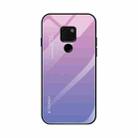 For Huawei Mate 20 Gradient Color Glass Case(Light Purple) - 1