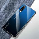 For Huawei P30 Gradient Color Glass Case(Blue) - 1