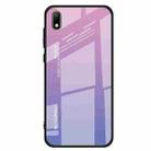 For Huawei Y5 (2019) Gradient Color Glass Case(Light Purple) - 1