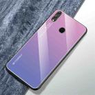 For Huawei Honor 8X Gradient Color Glass Case(Light Purple) - 1