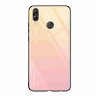 For Huawei Honor 10 Lite Gradient Color Glass Case(Yellow) - 1