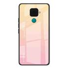 For Huawei Nova 5i Pro / Mate 30 Lite Gradient Color Glass Case(Yellow) - 1