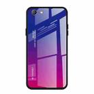 For OPPO A57 / A39 Gradient Color Glass Case(Red Blue) - 1