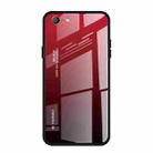 For OPPO A57 / A39 Gradient Color Glass Case(Red) - 1
