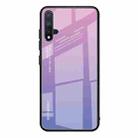 For Huawei Nova 5 / Nova 5 Pro Gradient Color Glass Case(Light Purple) - 1