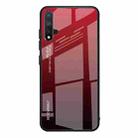 For Huawei Nova 5 / Nova 5 Pro Gradient Color Glass Case(Red) - 1