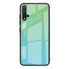 For Huawei Nova 5 / Nova 5 Pro Gradient Color Glass Case(Sky Blue) - 1