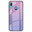 For Huawei P Smart Z Gradient Color Glass Case(Light Purple) - 1