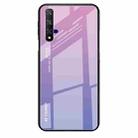 For Huawei Honor 20 Gradient Color Glass Case(Light Purple) - 1