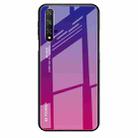 For Huawei Honor 20 Gradient Color Glass Case(Red Blue) - 1