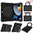 For iPad 10.2 2021 Armor Contrast Color Silicone + PC Tablet Case(Black) - 1