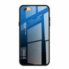 For OPPO F3 Gradient Color Glass Case(Blue) - 1