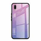 For Vivo V11 Gradient Color Glass Case(Light Purple) - 1