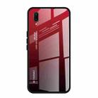 For Vivo V11 Gradient Color Glass Case(Red) - 1