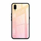 For Vivo X23 Gradient Color Glass Case(Yellow) - 1