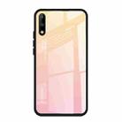 For Huawei Enjoy 10 Gradient Color Glass Case(Yellow) - 1